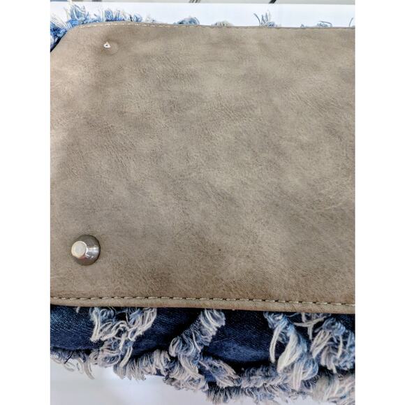 MMS Distressed Denim Patchwork Tote Bag with Removable Strap - Picture 8 of 8